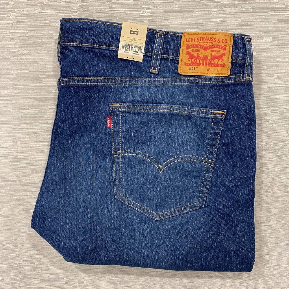 Levis 541 Jeans Mens 48 x 32 Athletic Fit Taper Medium Wash Denim Pants